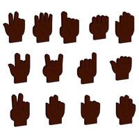 big set of isometric hand gestures vector