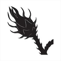 Dragon Fruit silhouette on white background vector