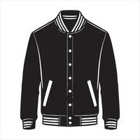 Simple Varsity Jacket silhouette on white background vector