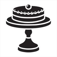 Cake Stand flat icon silhouette on white background vector