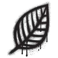 hand drawn leaf in graffiti style vector