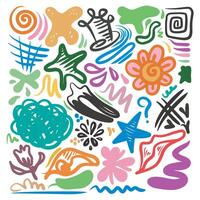 Decorative abstract with doodles of shapes. Abstract modern contemporary trendy for wallpaper, textile design concept. vector