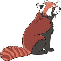 white background a red panda vector