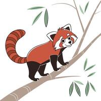 Red Panda in a Tree vector
