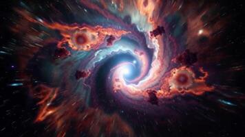 zooming out of deep space vortex, convey's mystery, adventure, exploration video
