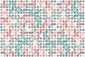 Pink and Sage Modular Pattern Geometric Curves and Dots Design vector
