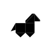 Horse Shape Inspired by Origami Form, can use for Logo, Pictogram, Animal Figure, Website, Apps, or Graphic Design Element. Flat Style vector
