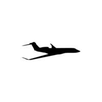 Silhouette of the Private Jet, Aircraft, Aeroplane. Flat Style, can use for Logo Gram, Pictogram, Apps, Website, or Graphic Design Element. Editbale vector