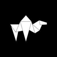 Camel Shape Inspired by Origami Form, can use for Logo, Pictogram, Animal Figure, Website, Apps, or Graphic Design Element. Black White and Flat style vector