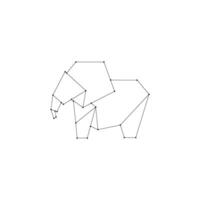 Elephant Polygonal Lines, can use for Logo, Pictogram, Animal Figure, Website, Apps, or Graphic Design Element. Big Animal Icon vector
