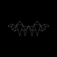 Pair Camel Polygonal Lines, can use for Logo, Pictogram, Animal Figure, Website, Apps, or Graphic Design Element. BW vector