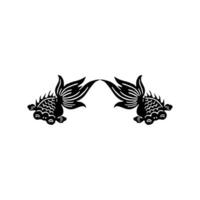 Silhouette of the Gold Fish, Oriental Style, can use for Ornate, Decoration, Logo Gram, Pictogram or Graphic Design Element. Pair Fish vector
