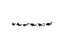 Silhouette of the Diving, Flat style, can use for Logo Gram, Sticker, Pictogram, Website, Apps, Diving Illustration or Graphic Design Element. Editable vector