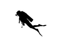 Silhouette of the Diving, Flat style, can use for Logo Gram, Sticker, Pictogram, Website, Apps, Diving Illustration or Graphic Design Element. Isolated vector