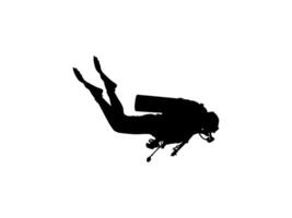 Silhouette of the Diving, Flat style, can use for Logo Gram, Sticker, Pictogram, Website, Apps, Diving Illustration or Graphic Design Element. Editable Color vector