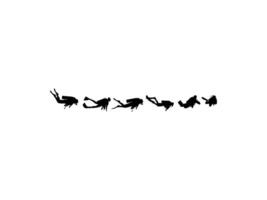 Silhouette of the Group Diving, Flat style, can use for Logo Gram, Sticker, Pictogram, Website, Apps, Diving Illustration or Graphic Design Element. vector