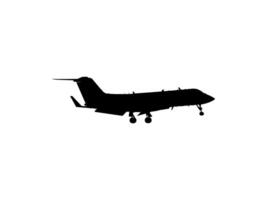 Silhouette of the Private Jet, Aircraft, Aeroplane. Flat Style, can use for Logo Gram, Pictogram, Apps, Website, or Graphic Design Element. Editable vector
