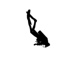 Silhouette of the Isolated Diving, Flat style, can use for Logo Gram, Sticker, Pictogram, Website, Apps, Diving Illustration or Graphic Design Element vector