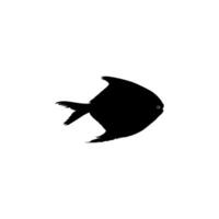 Silhouette of the Silver pomfret, Bramidae, pampo, or Pampus Fish. Flat Style. Can use for Logo Gram, Animal Illustration, Pictogram, Website, or Graphic Design Element. Editable Color vector