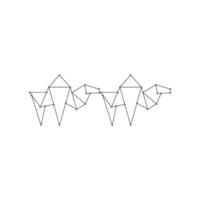 Pair Camel Polygonal Lines, can use for Logo, Pictogram, Animal Figure, Website, Apps, or Graphic Design Element vector