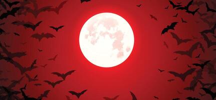 halloween background with moon vector