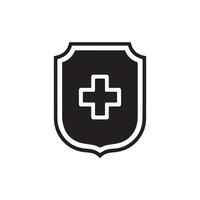 Medical Shield Icon with Cross Symbol for Health and Safety Design vector