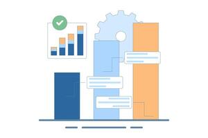 Analyzing diagram and graph concepts. Planning business strategies and managing data and finances. Researching data analysis. Infographics and charts vector