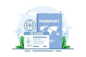 Smart ID Card Concept. Digital passport and driving license. Electronic ID card. Screen templates for smart phones, landing pages, templates, ui, web, mobile apps, posters, banners, flyers. vector
