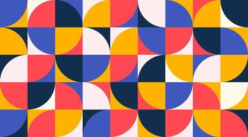 Trendy bauhaus style geometric pattern. Modern colorful background with simple elements vector