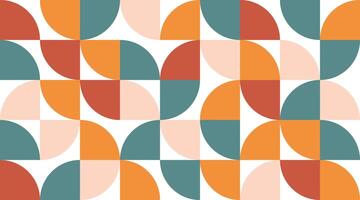 Trendy bauhaus style geometric pattern. Modern colorful background with simple elements. Geometric shapes retro texture concept vector