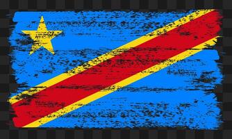 DR Congo flag in grunge style vector