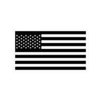 Flag USA or American. Flag American black and white colored isolated. vector
