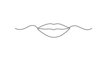 lips continuous one line drawing abstract design vector
