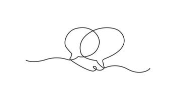 speech bubble continuous one line drawing icon vector