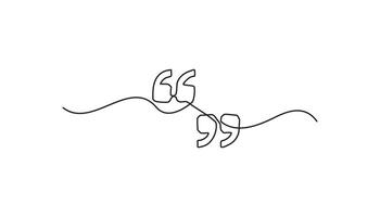 quote mark continuous one line drawing vector