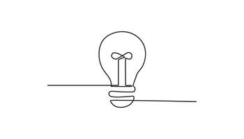 bulb continuous one line drawing concept of idea vector