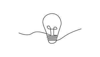 bulb continuous one line drawing single line technology vector