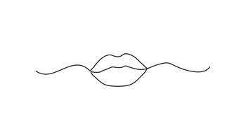 lips continuous one line drawing art attractive vector