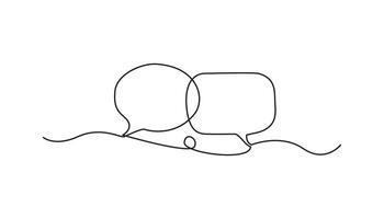 speech bubble continuous one line drawing abstract design vector