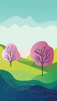 Abrstact spring landscape with copy space vector