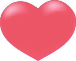 Glossy Red Heart with Smooth Curves vector