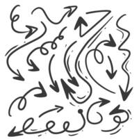 A set of doodles of arrows and arrows vector