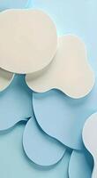 Overlapping soft shapes in powder blue and ivory, with gentle motion and balanced symmetry for clean text placement. video