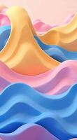 Vertical and horizontal waves in soft pastel hues of pink, blue, and yellow, smoothly transitioning with subtle animations and ample space for text. video