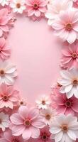 An abstract pattern of blooming flowers in muted pinks and whites, fading gently to create open areas. video
