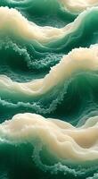 Flowing waves in emerald green and soft ivory, designed with symmetry and subtle animations. video
