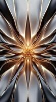 Animated mirrored lines forming a blooming effect in pale gold and soft grey tones, perfect for symmetrical compositions. video