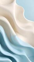 Soft overlapping forms in powder blue and ivory move gently, featuring balanced symmetry and ample space for clear text. video
