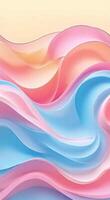 suave pastel ondas dentro rosa, azul, e amarelo fluxo verticalmente e horizontalmente, Misturando perfeitamente com delicado animações e bastante do quarto para texto. video