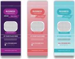 abstract vertical roll up Banner Design vector